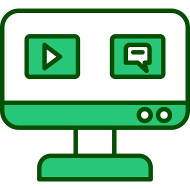 bilgisayar monitörü web simgesi, basit illüstrasyon