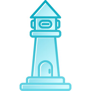 Deniz feneri vektörü. çizgi film illüstrasyonu.