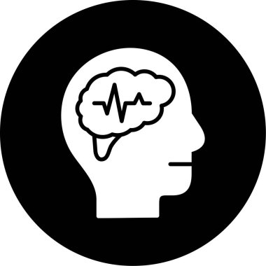 Beyin. Web simgesi basit illüstrasyon