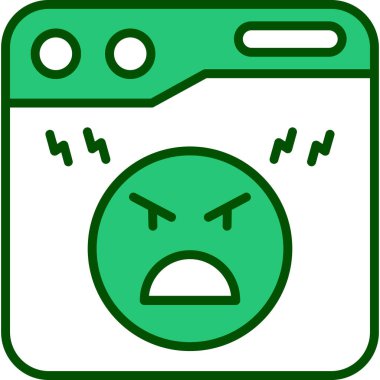 kızgın yüz simgesi, vektör illüstrasyonu