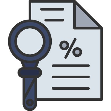 Belge simgesi, özet biçimi ile büyüteç