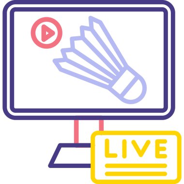 Canlı Yayın simgesi, vektör illüstrasyonu