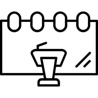 Kahve makinesi ikonu. Beyaz arkaplanda izole edilmiş web tasarımı için özet kahve makinesi vektör simgesi