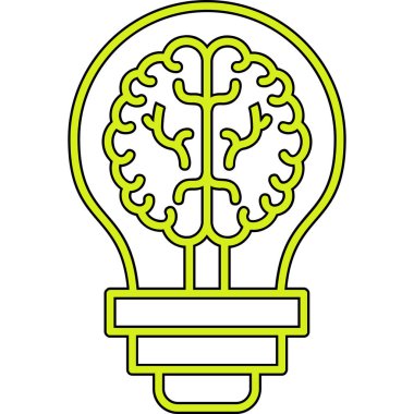 Beyin. Web simgesi basit illüstrasyon