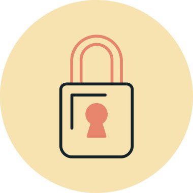 Kilit. Web simgesi basit illüstrasyon