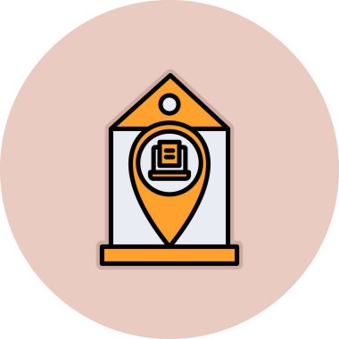 Pusulası olan bir haritanın vektör simgesi