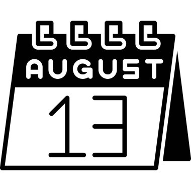 Takvim Ağustos sembol tasarımı