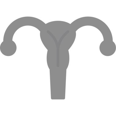 uterus ikonlu kadın göğsü, çizgi tarzı