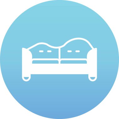 Yatak odası ikonu. vektör illüstrasyonu.