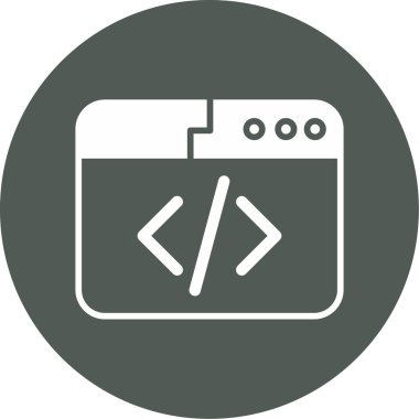 Ağ simgesi. Kodlamanın vektör illüstrasyonu