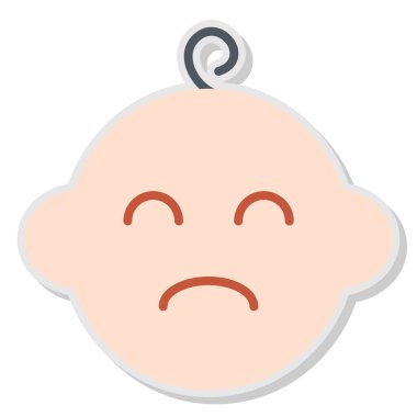 Üzgün yüzlü üzgün yüz, resimli, beyaz arka planda vektör.