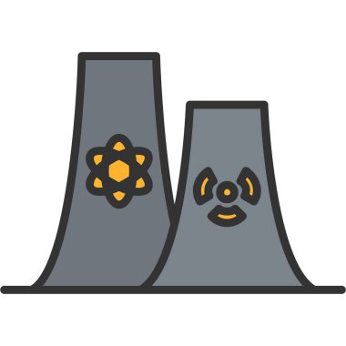 Nükleer Santral simgesi vektörde. Logotype