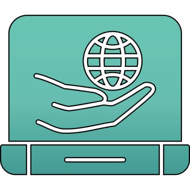 dünya küresi ve eller simgesi