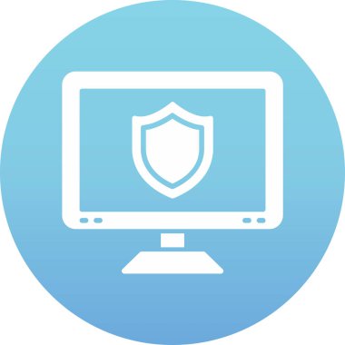 bilgisayar kalkanı simgesi düz biçimli