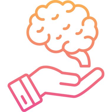 Beyin ikonu. vektör illüstrasyonu