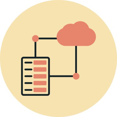 Veri Bulutu simgesi, vektör illüstrasyonu