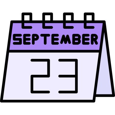 Eylül ayı takvim simgesi ana hatlar biçiminde