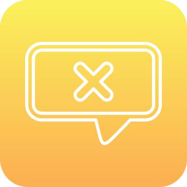 Gradyan arkaplan ile izole edilmiş bir sohbet simgesinin çizimi