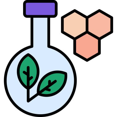 Kimyasal matara. simge basit illüstrasyon