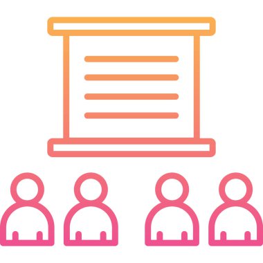 Sunum. Web simgesi basit illüstrasyon