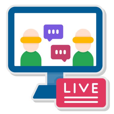 Canlı yayında sohbet. Web simgesi basit illüstrasyon