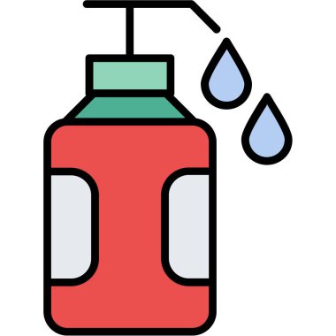 Su şişesi simgesi renk ana hatları vektörü