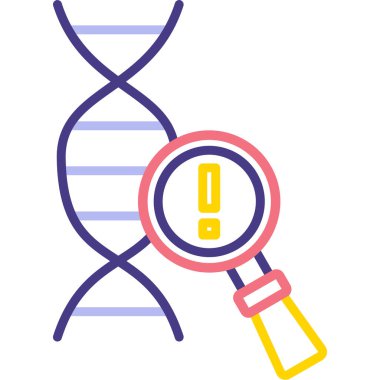 DNA analizi renk ikonu vektör illüstrasyonu