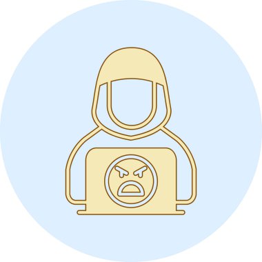 Kızgın modern simge, vektör illüstrasyonu