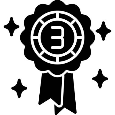 Ödül madalyası ikonu. Beyaz arkaplanda izole edilmiş web tasarımı için ödül kazanan vektör simgesi