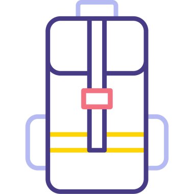 sırt çantası simgesi vektör illüstrasyonu