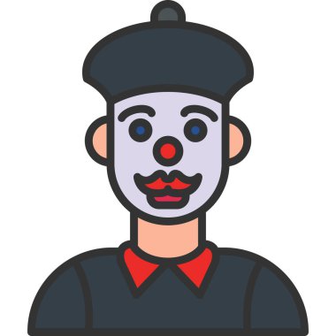 palyaço düz simge tasarımı