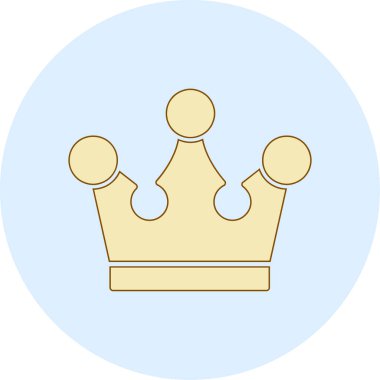 Düz dizaynlı kral taç simgesi.