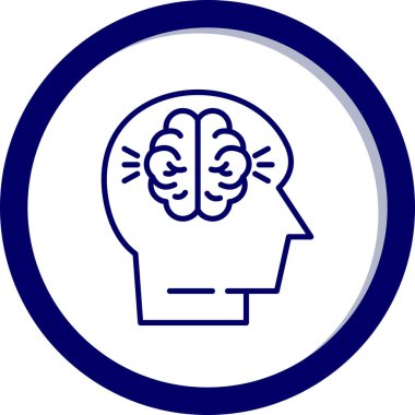 Beyin. Web simgesi basit illüstrasyon