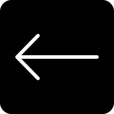 ok sol arayüz simgesi ana hat biçiminde