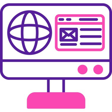 bilgisayar web simgesi basit illüstrasyon