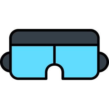 Sanal gözlük ikon vektörü. sanal gözlük simgesi.
