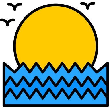 Yaz kategorisinde plaj güneşi ikonu