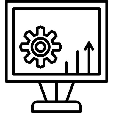 Monitör. Web simgesi basit illüstrasyon