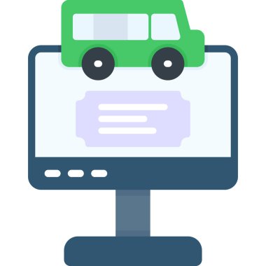 Online araba. Web simgesi basit illüstrasyon