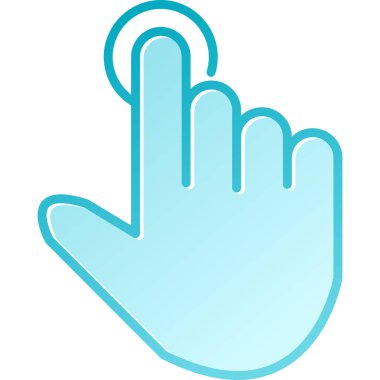 Mavi bir el ve beyaz bir arka plan üzerinde mavi bir işaret.