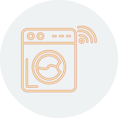 Çamaşır makinesi. Basit illüstrasyon vektör illüstrasyonu. özet sembolü