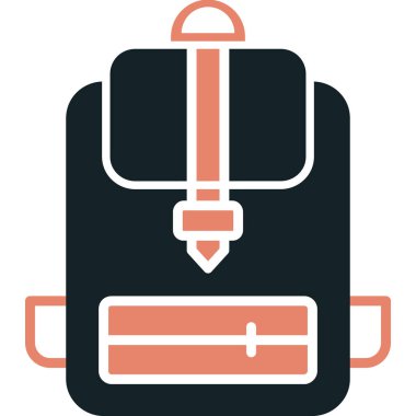 Sırt çantası simgesinin vektör çizimi