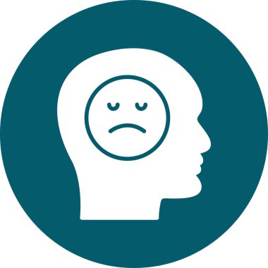 Depresyon. Web simgesi basit illüstrasyon