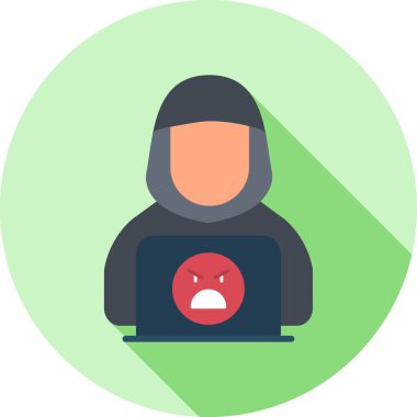 hacker vektör düz simgesi