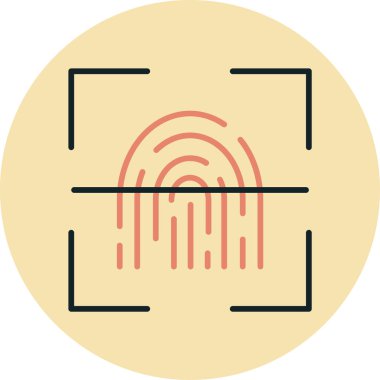 Parmak izi. Web simgesi basit illüstrasyon