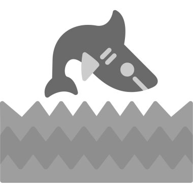 Köpekbalığı simgesi, vektör illüstrasyonu