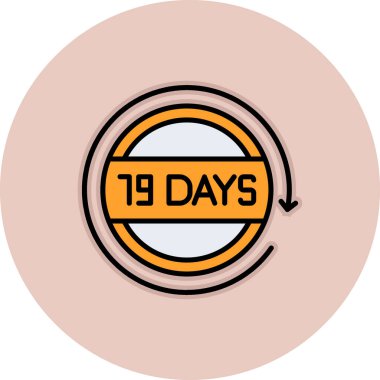 81 gün kalan vektör simgesi beyaz arkaplanda izole edildi, 81 gün.