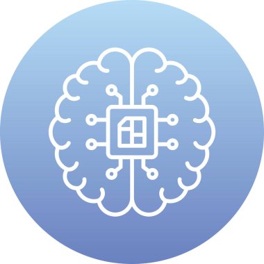 Beyin. Web simgesi basit illüstrasyon