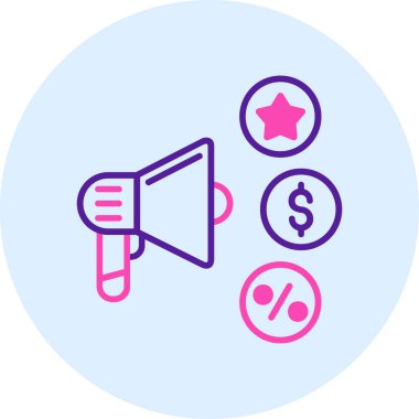 Megafon. Web simgesi basit illüstrasyon