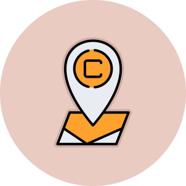 harita pin ikonu vektör illüstrasyonu